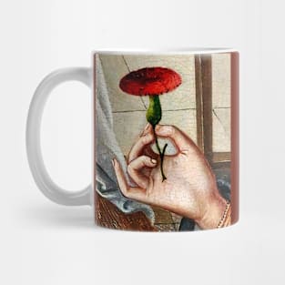Medieval woman's hand holding a flower Mug